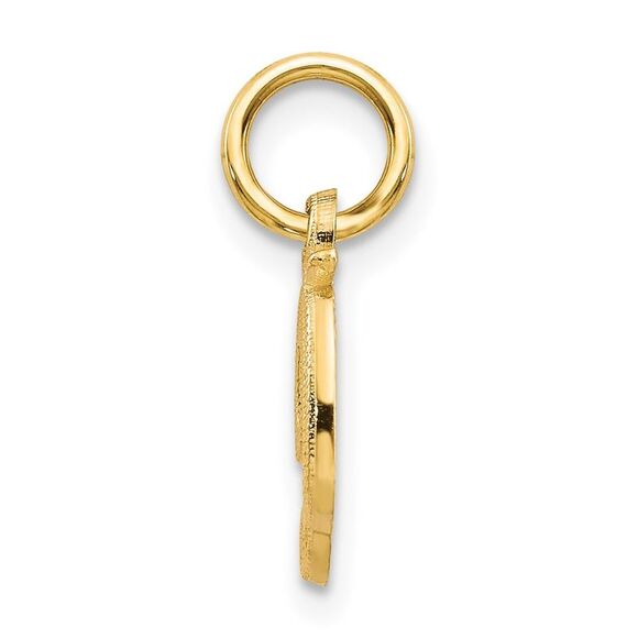 The Sadie 14k Yellow Gold Mini Satin Script Initial Charm, Letter D - Picture 2 of 5